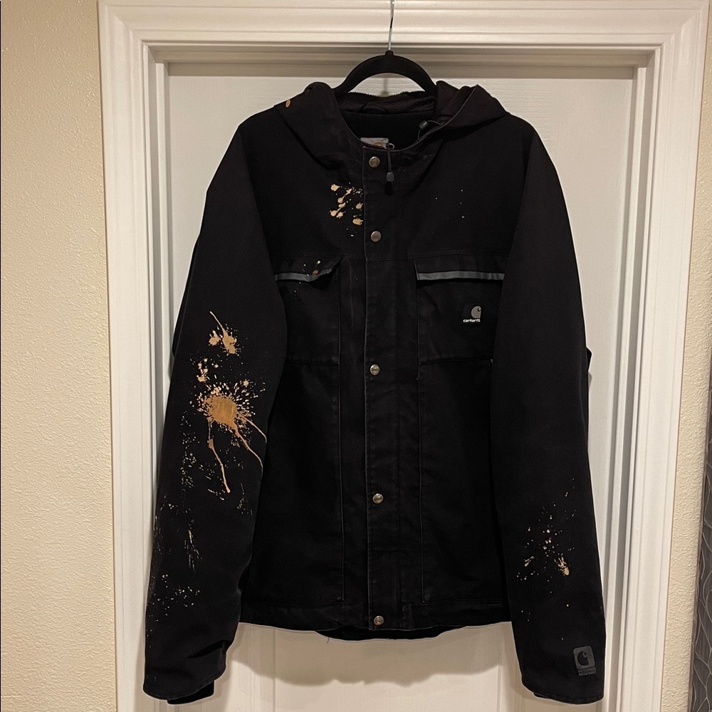 Carhartt Weatherproof Breathable Coat w/Quilted Lining And Hood Size XL Tall